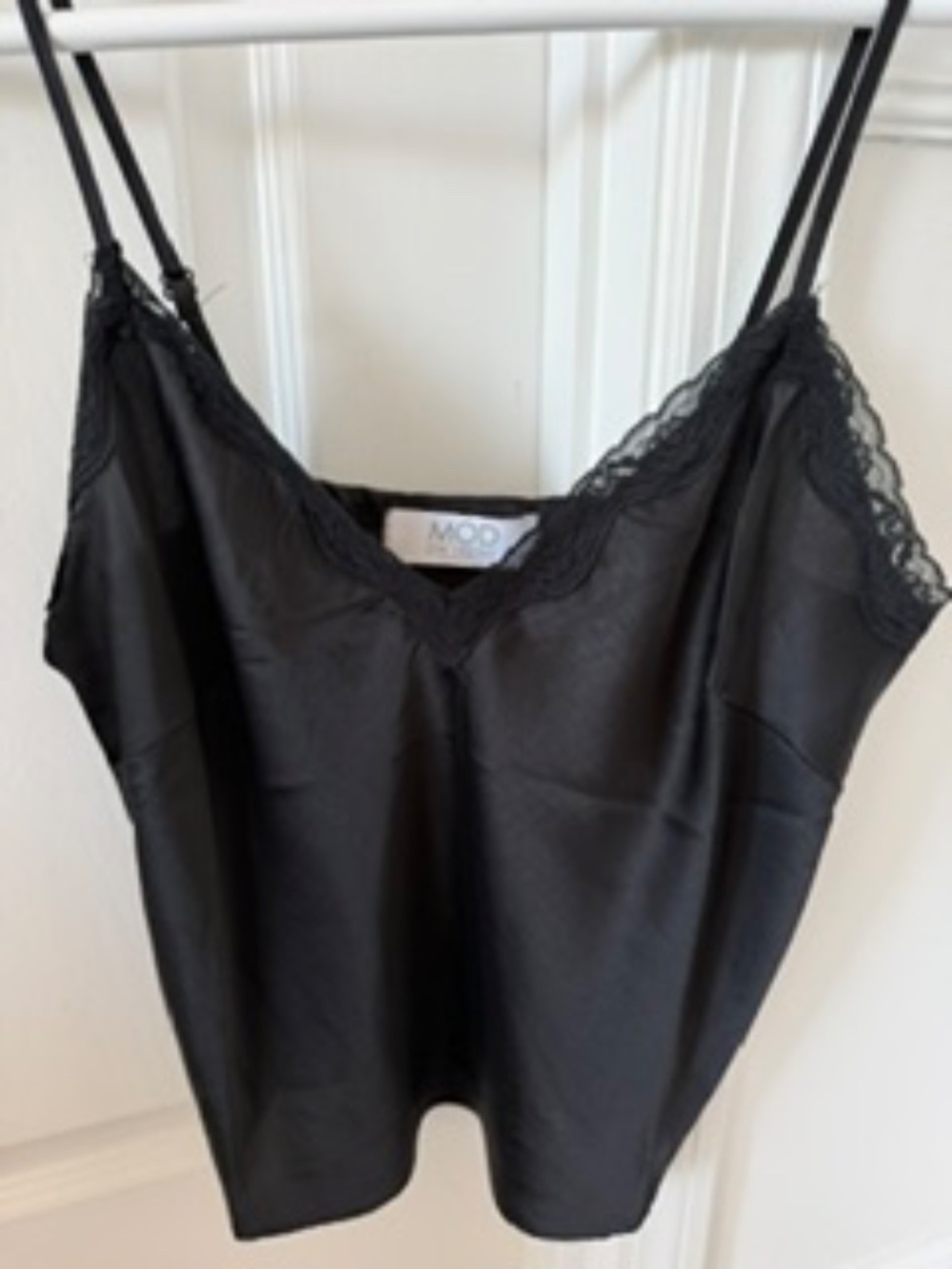 NWOT MOD On Trend Black Camisole with Lace - Size Small